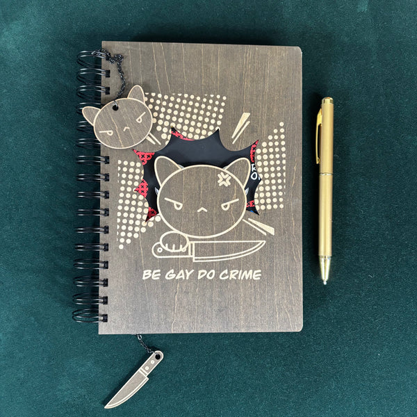 Be Gay Do Crime Wooden Journal