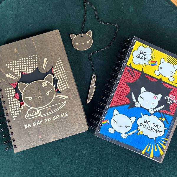 Be Gay Do Crime Wooden Journal