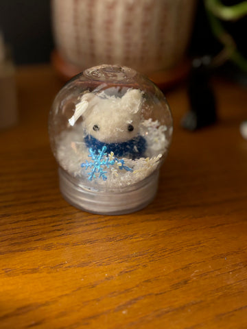 Felted Snow Cat Snow globe