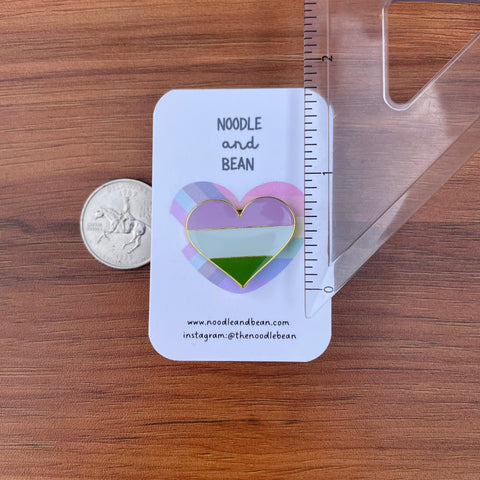 Clearance! Gender Queer Pride Flag Heart Pin