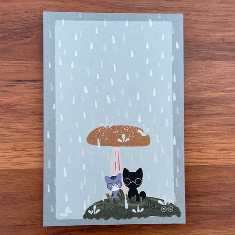 Mushroom in the Rain Memo Pad